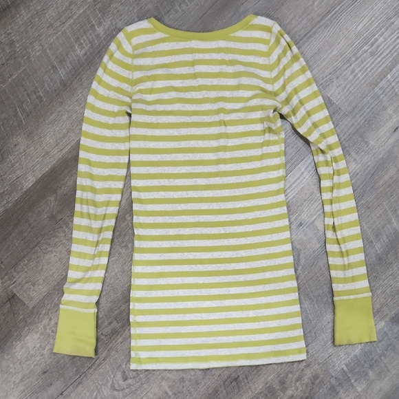 Women's Hollister Lime and Grey Striped Long Sleeve Tee - Picture 5 of 5